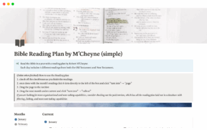 Bible Reading Plan By M Cheyne Template Notion Marketplace