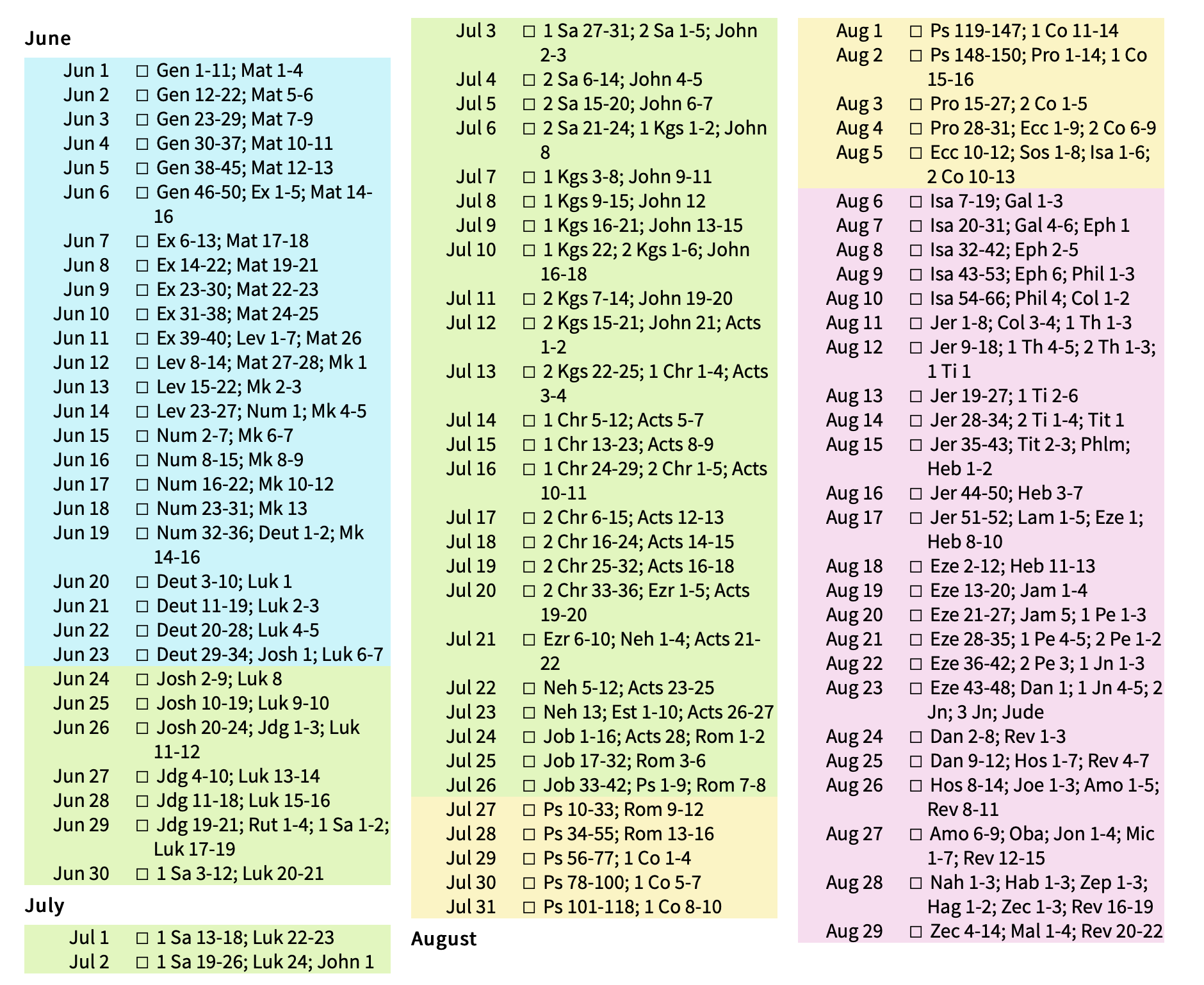 Bible Reading Plan Generator