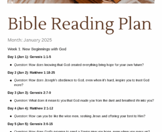 Bible Reading Plan January 2025 Devotion Reflection Studocu
