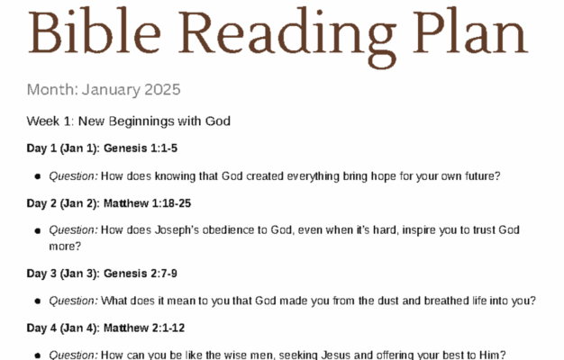 Bible Reading Plan January 2025 Devotion Reflection Studocu