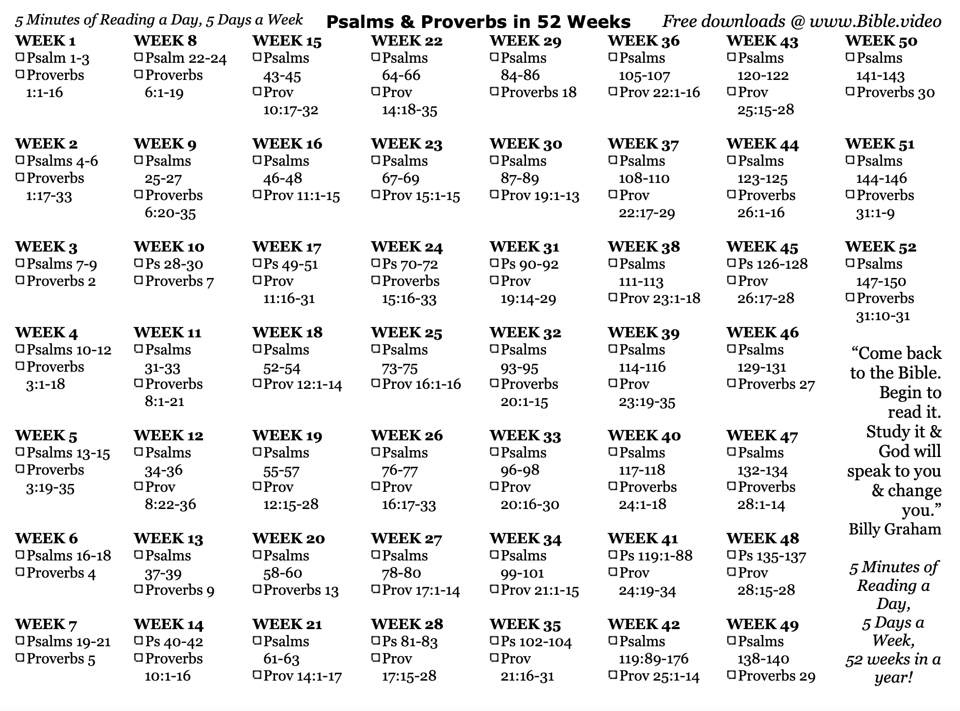 Bible Reading Plan Psalms And Proverbs South Fork Church