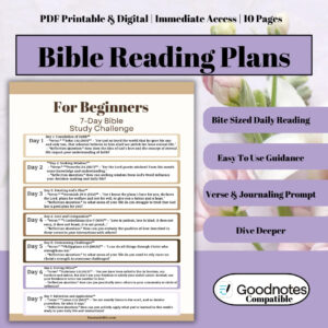 Bible Reading Plans By Theme Daily Verse Journaling Prompt Beginner friendly Bible Study Sheets Bible Digital Print Bible Planner Etsy