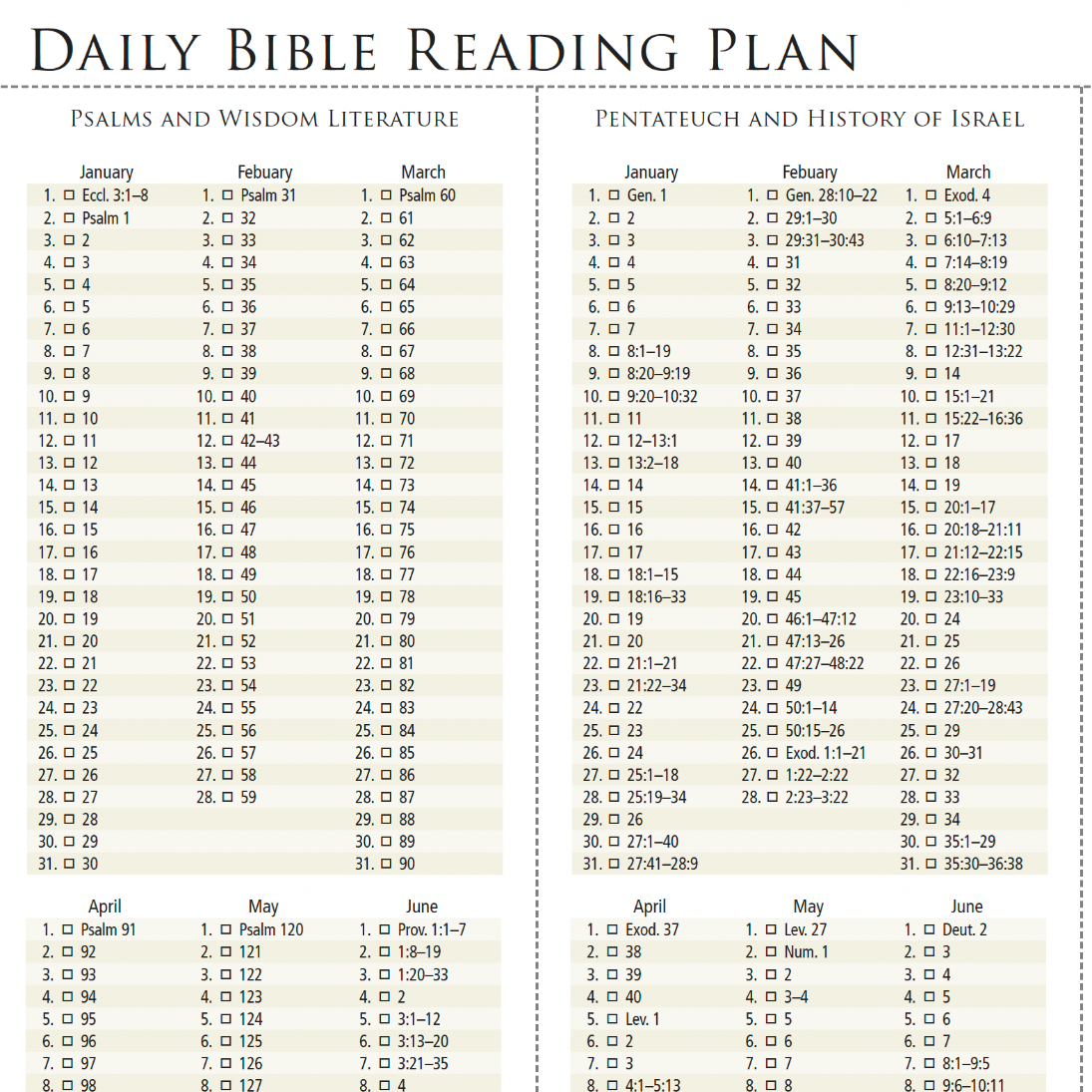 bible reading plans desert hills bible church