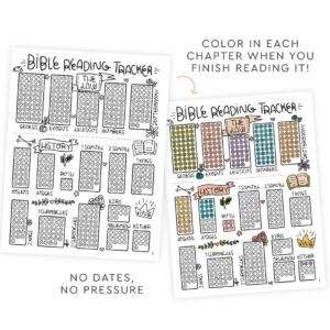 Bible Reading Tracker Coloring Page Color As You Go Bible Tracker Printable Etsy