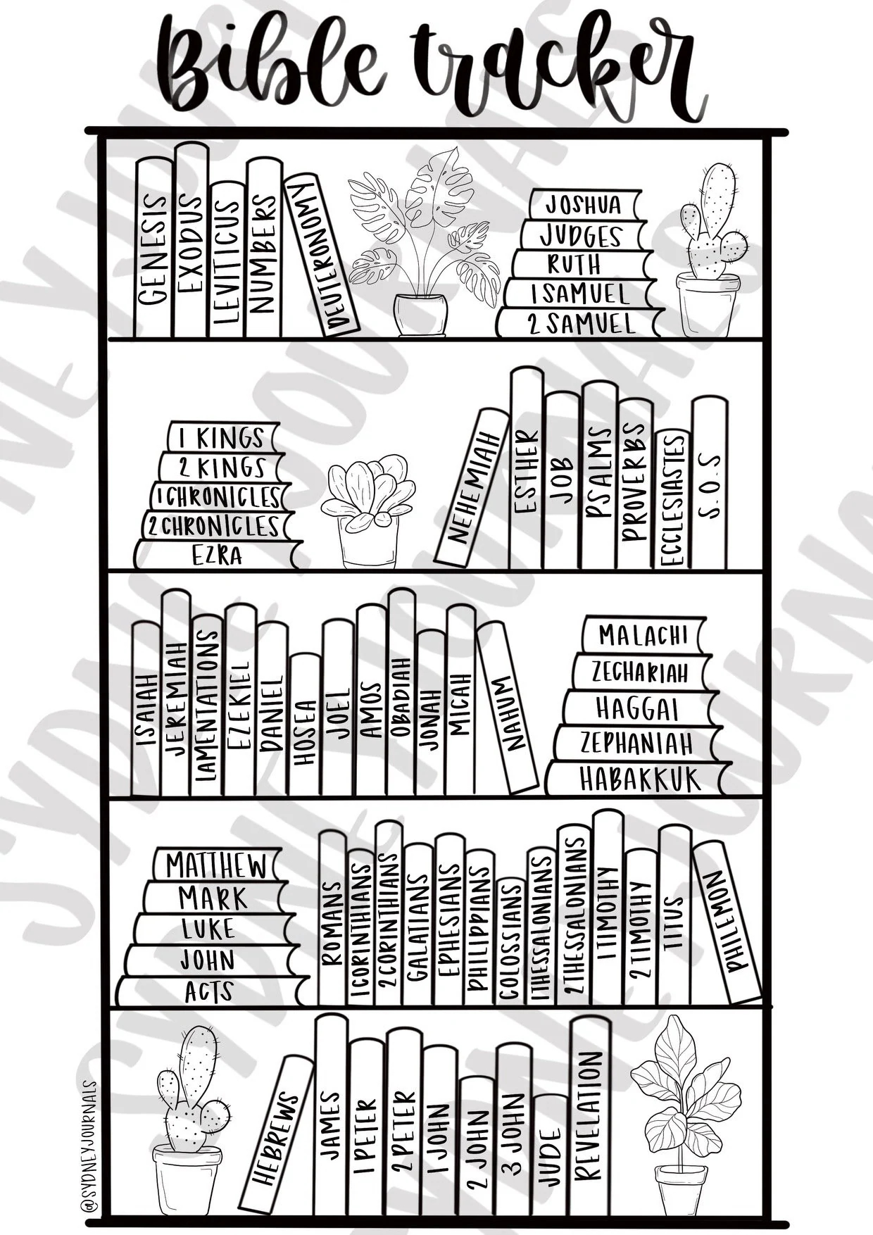 bible reading tracker digital download