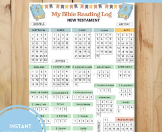 Bible Reading Tracker Kids Daily Bible Study Planner Christian Printables Bible Plan For Kids Bible Reading Log Kids New Testament Etsy