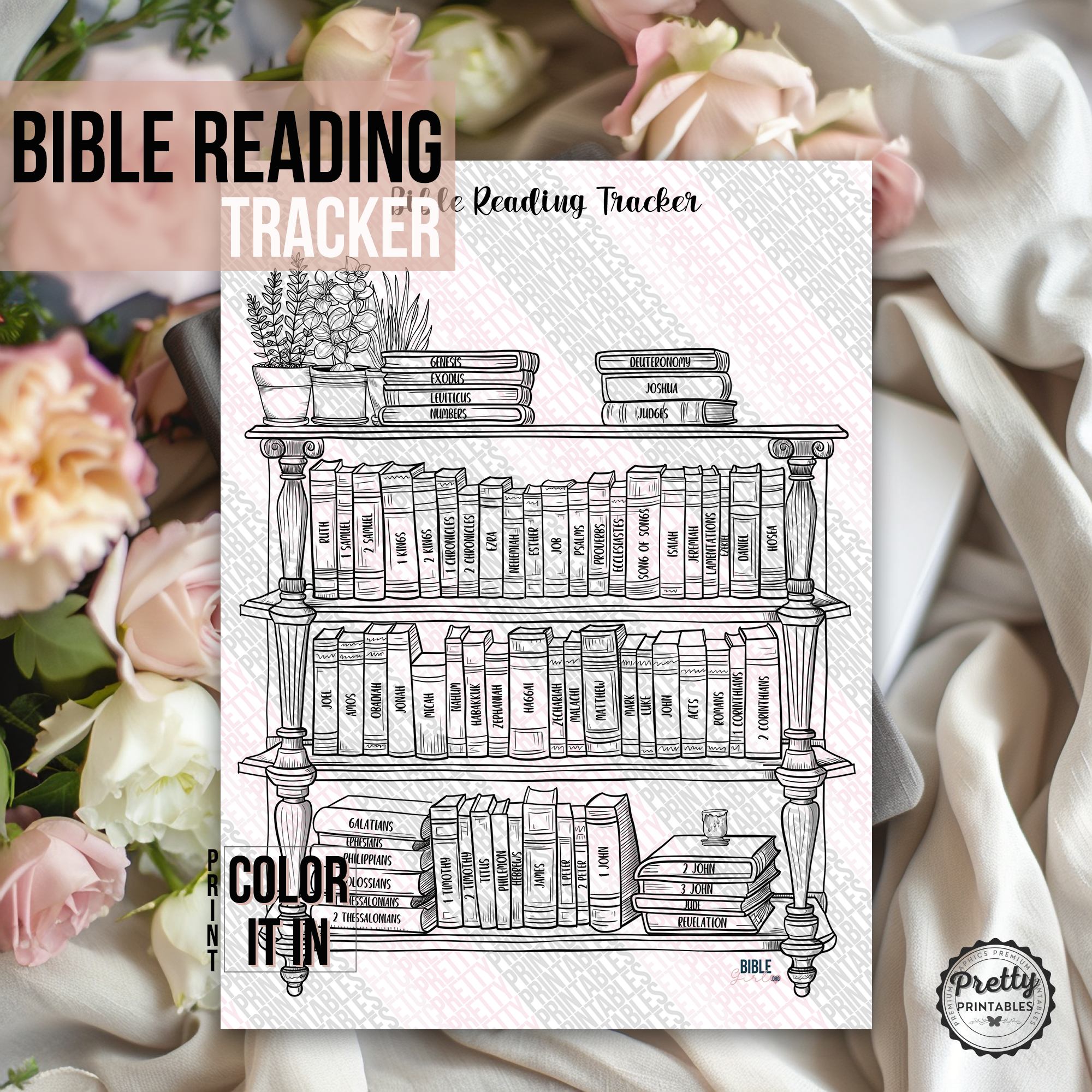 Bible Reading Tracker Print And Color Bible Girl