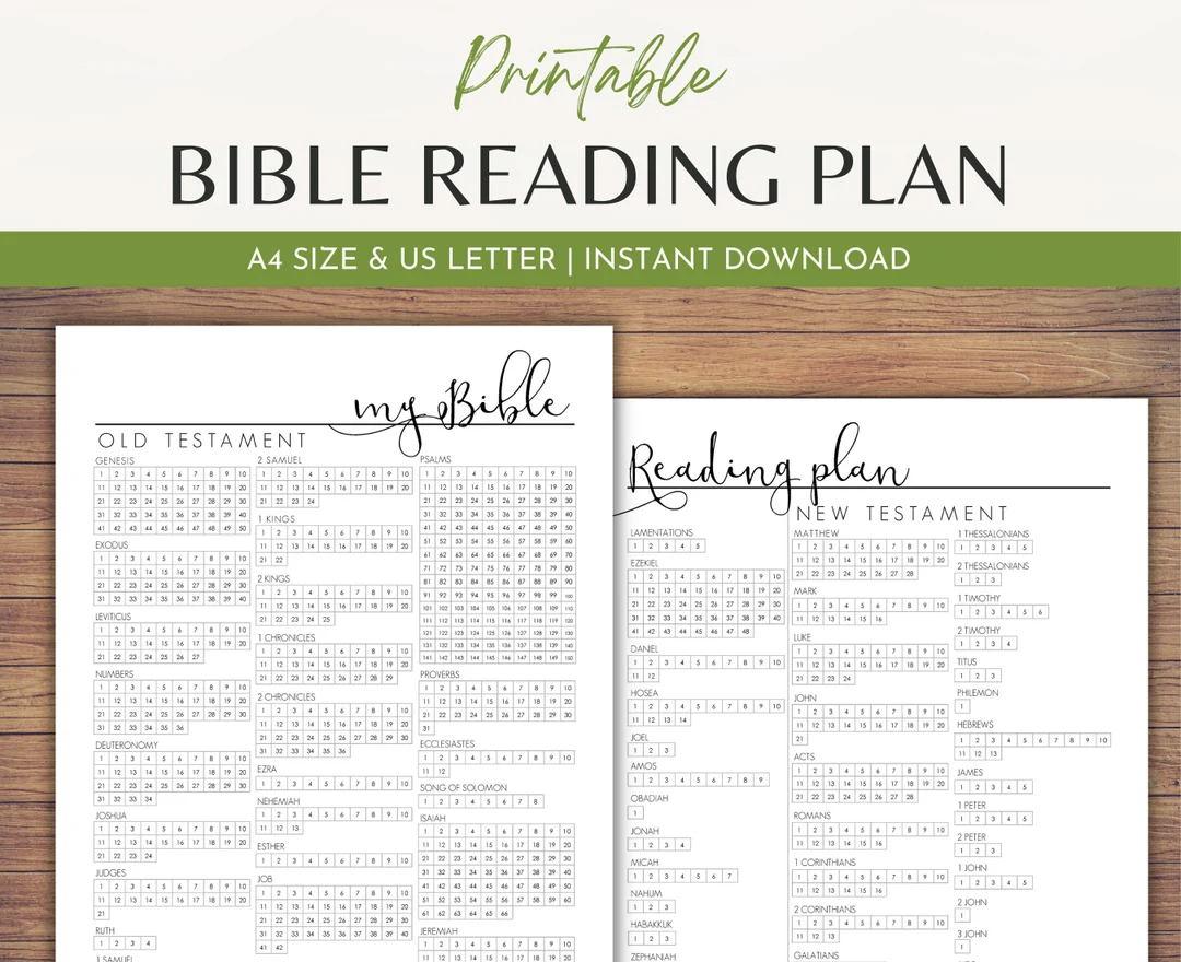 bible reading tracker printable chapter by chapter checklist daily bible study planner inserts faith planner pages a4 letter size etsy