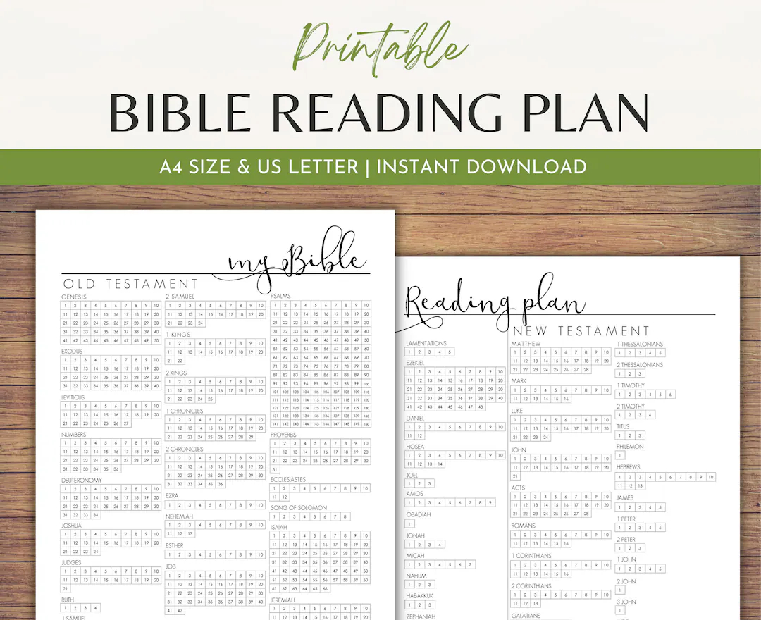Bible Reading Tracker Printable Chapter By Chapter Checklist Daily Bible Study Planner Inserts Faith Planner Pages A4 Letter Size Etsy