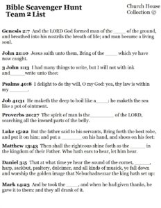 Bible Scavenger Hunt