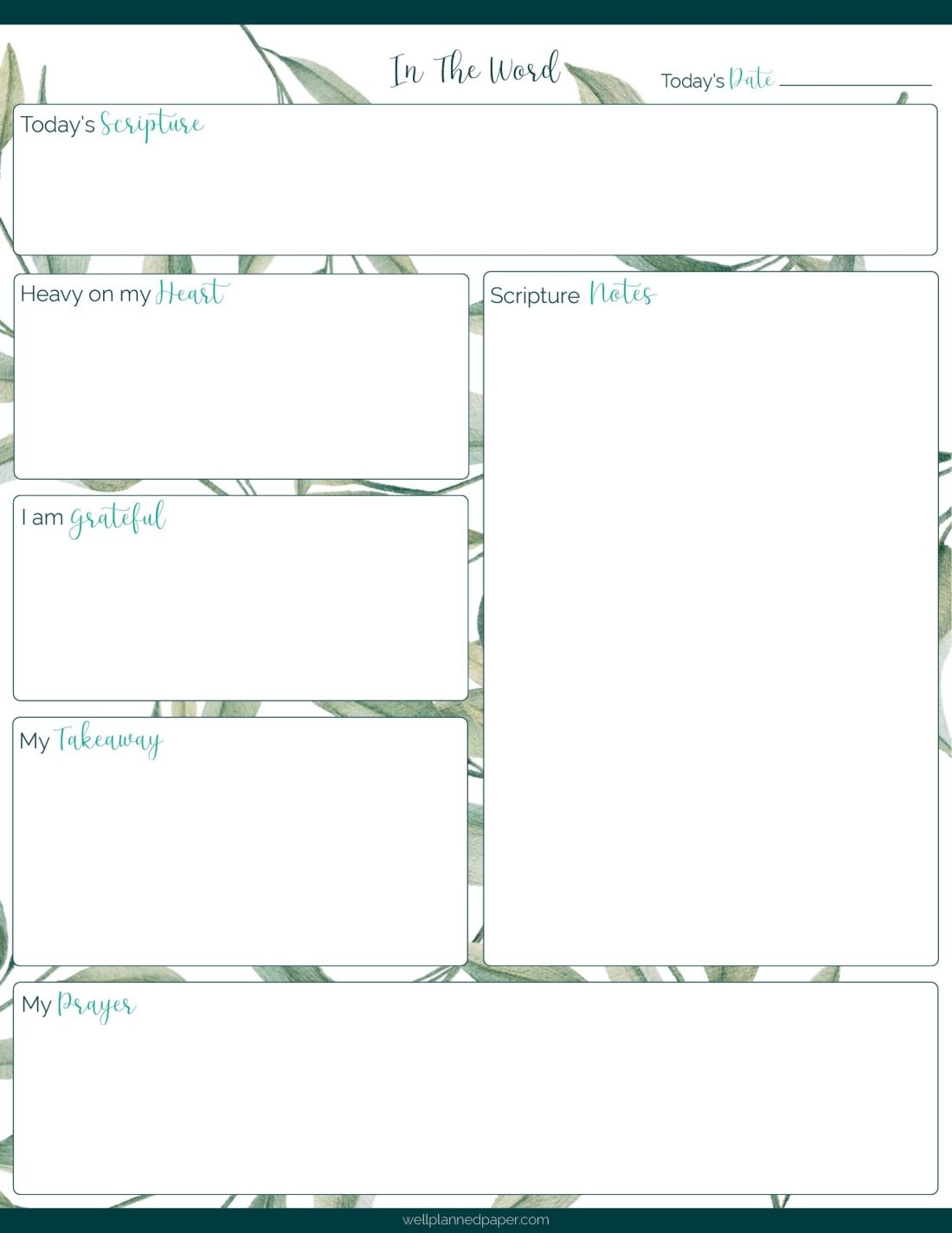 Bible Scripture Study Sheet Printable