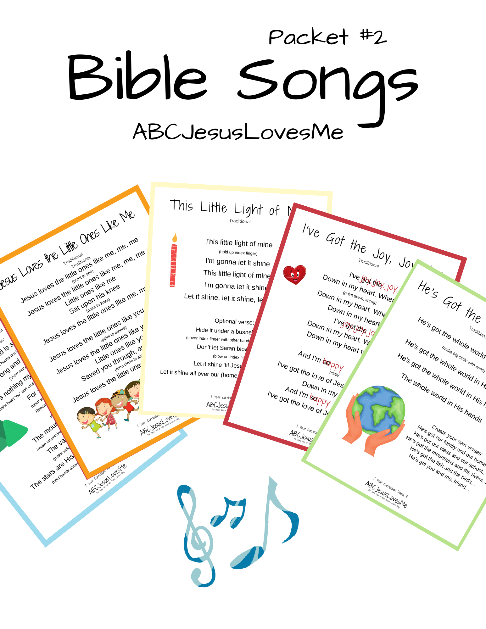 Bible Song Packet 2 ABCJesusLovesMe