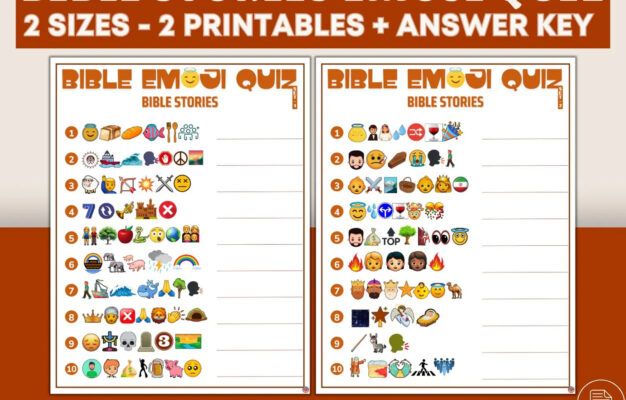 Bible Stories Emoji Game Printables I Emoji Quiz 2 Sets I Church Activity I Bible Study Games I For Adults Kids I Instant Download I PDF Etsy