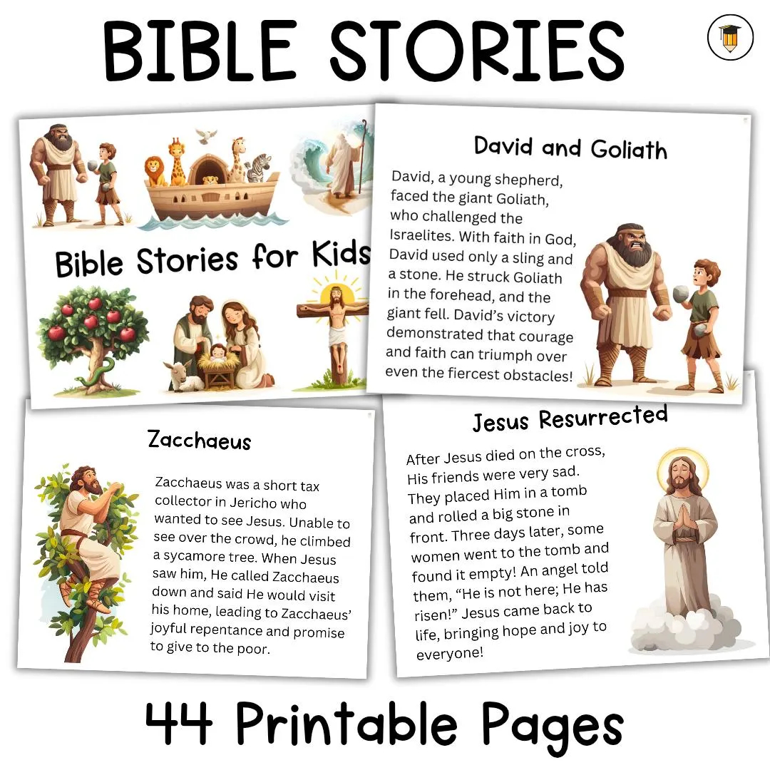 Free Printable Short Bible Stories for Kids