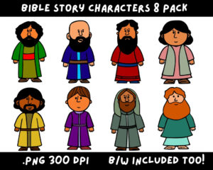 Bible Story Characters PNG Clip Art Pack For Sunday School And VBS