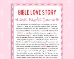 Bible Story Left Right Game Church Valentine Game Gift Exchange Game Pass The Prize Kids Sunday School Activities Printable Christian Games Etsy Australia