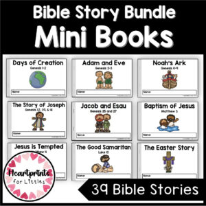 Bible Story Mini Books Bundle 39 Kids Emergent Readers digital Download Etsy