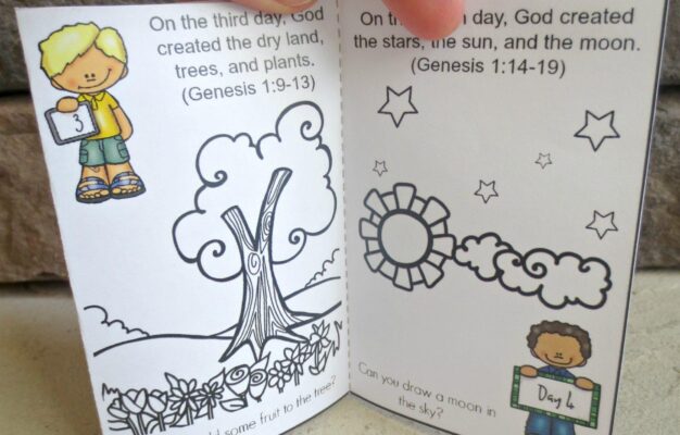 Bible Story Of Creation Mini Book Genesis Craft For Kids Kids Bible Teacher