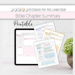 Bible Study Chapter Summary Printable Templates Bible Study Worksheets Etsy