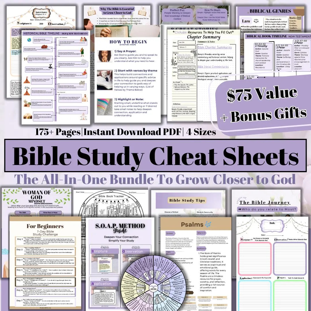 Bible Study Cheat Sheets printable Templates Bible Summary 