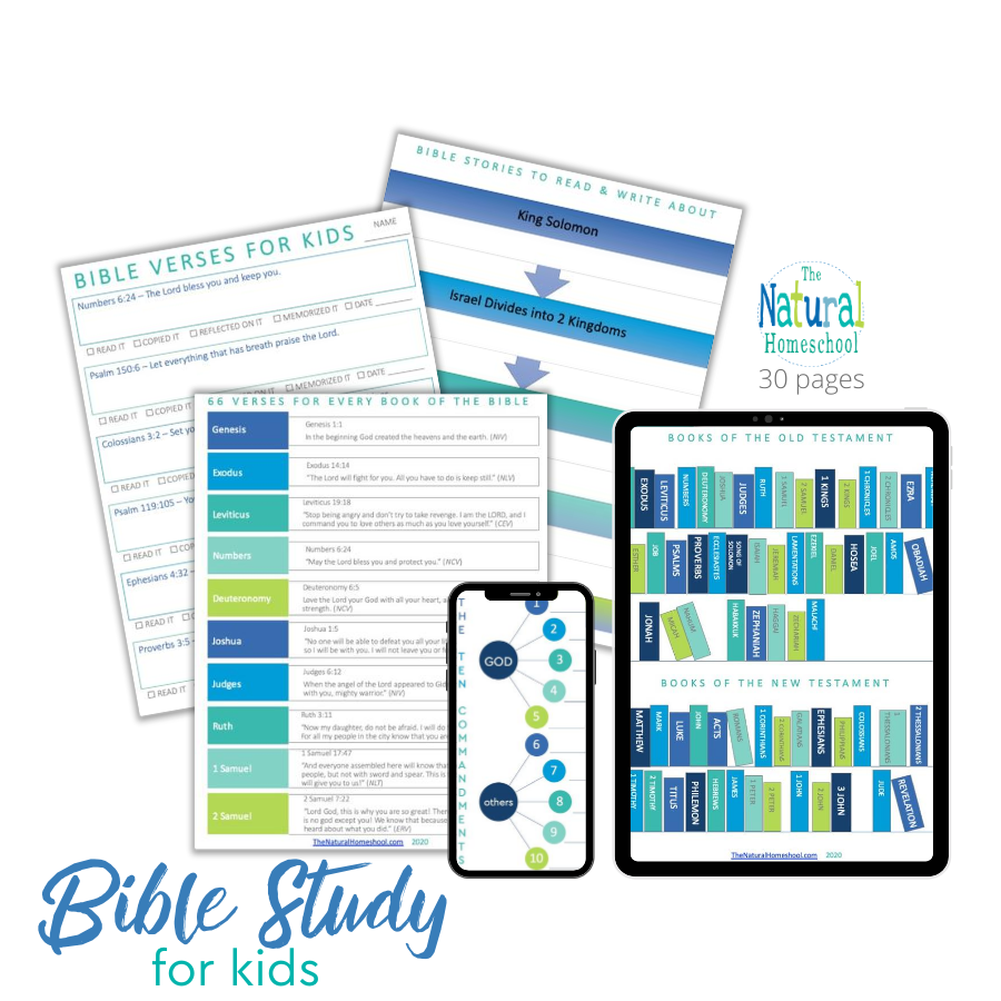Bible Study For Kids 30 page Set The Natural Homeschool Shop