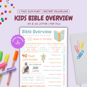 Bible Study For Kids Printable Bible Summary Children Read The Bible Sunday School Tool Homeschool Printable Christian Childrens Church PDF Etsy
