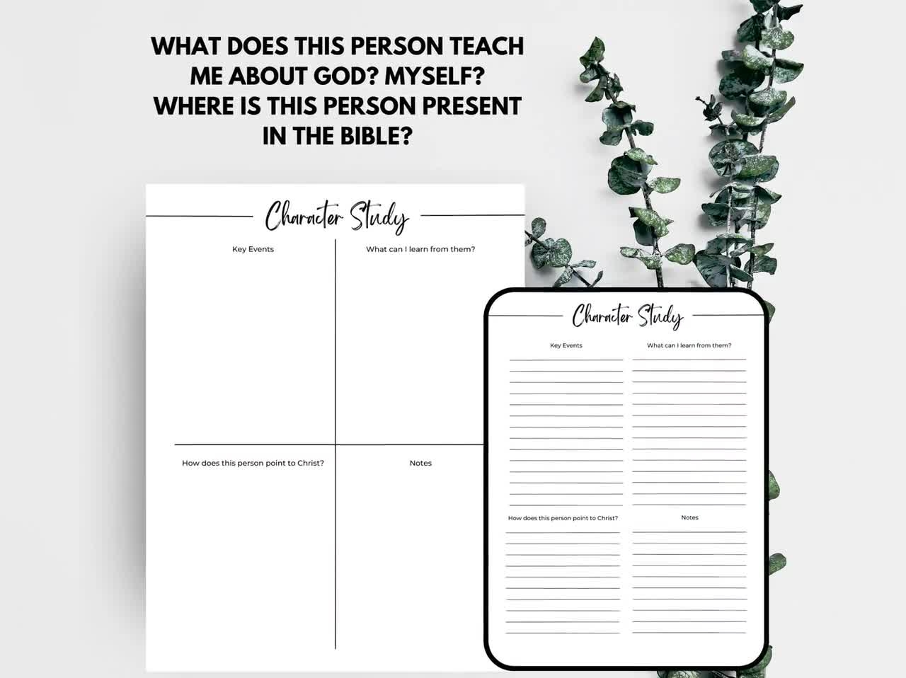 Bible Study Guide Character Study Bible Study Notes Bible Study Journal Bible Study Tools Bible Study Printable INSTANT DOWNLOAD Etsy