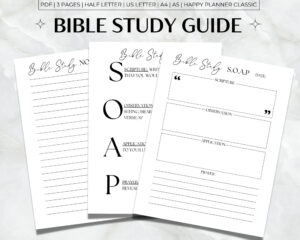 Bible Study Guide Printable SOAP Bible Study Template Minimalist