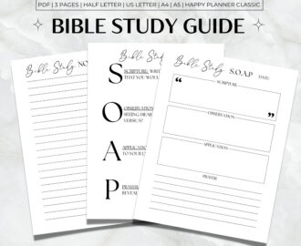 Bible Study Guide Printable SOAP Bible Study Template Minimalist