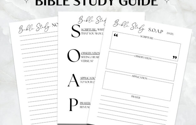 Bible Study Guide Printable SOAP Bible Study Template Minimalist