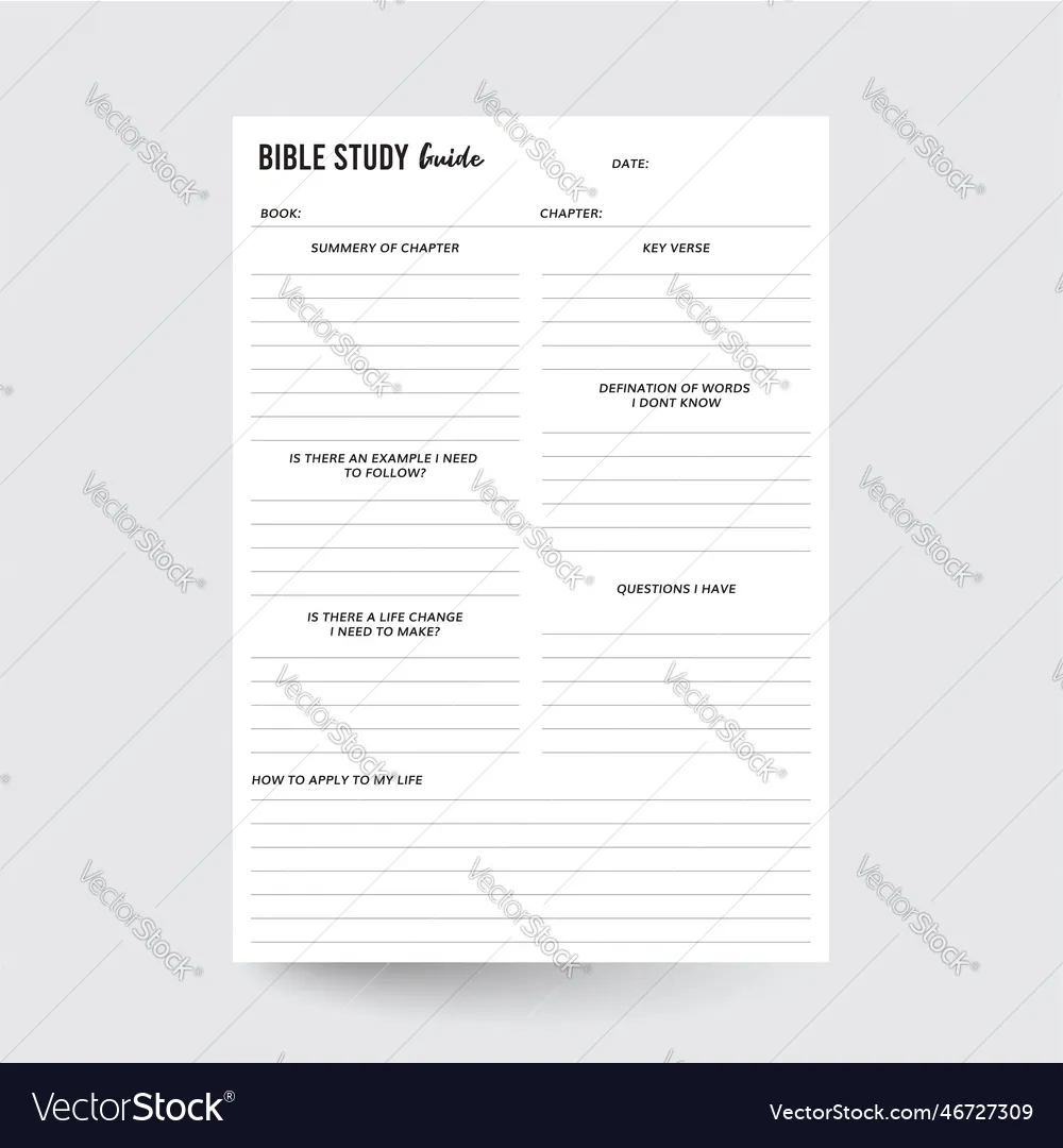 Bible Study Guide Royalty Free Vector Image VectorStock