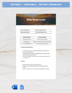 Bible Study Guide Template In Word Google Docs Pages Download Template