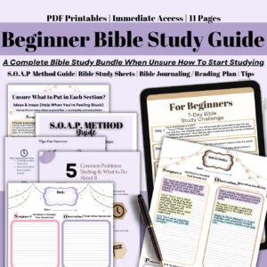 Bible Study Guide With Study Sheet Journaling Plan Prompts How To Start Studying Bible Study Printable And Digital Tool Etsy