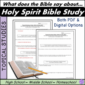 Bible Study Holy Spirit Topical Questions Worksheets Middle High School Classful