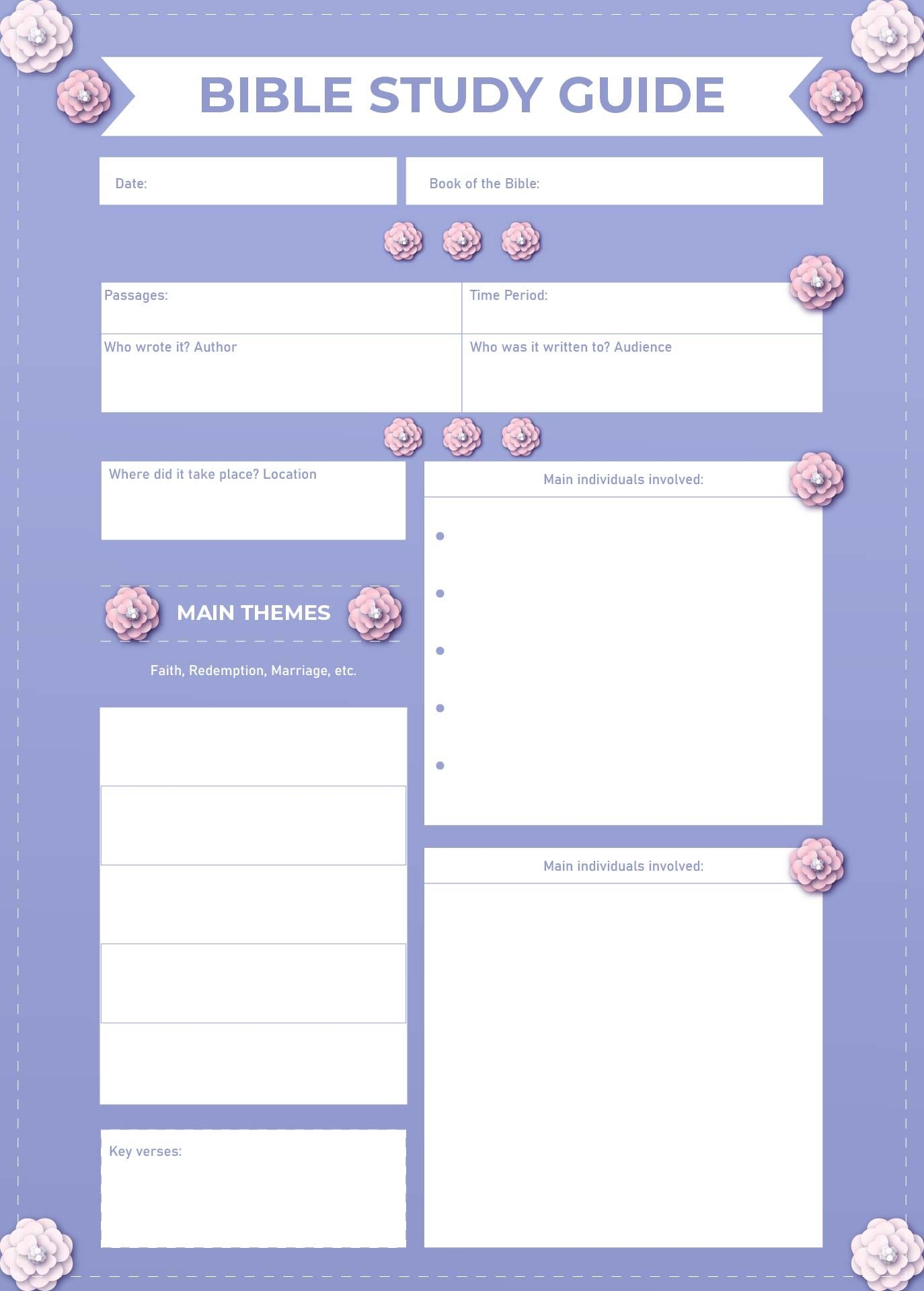 Bible Study Journal Bible Study Printable Bible Study Guide Bible Planner Bible Study Notebook