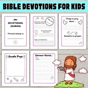 Bible Study Journal For Kids Printable Sermon Notes Devotional Pages For Kids Personal Bible Study Pages For Children Etsy