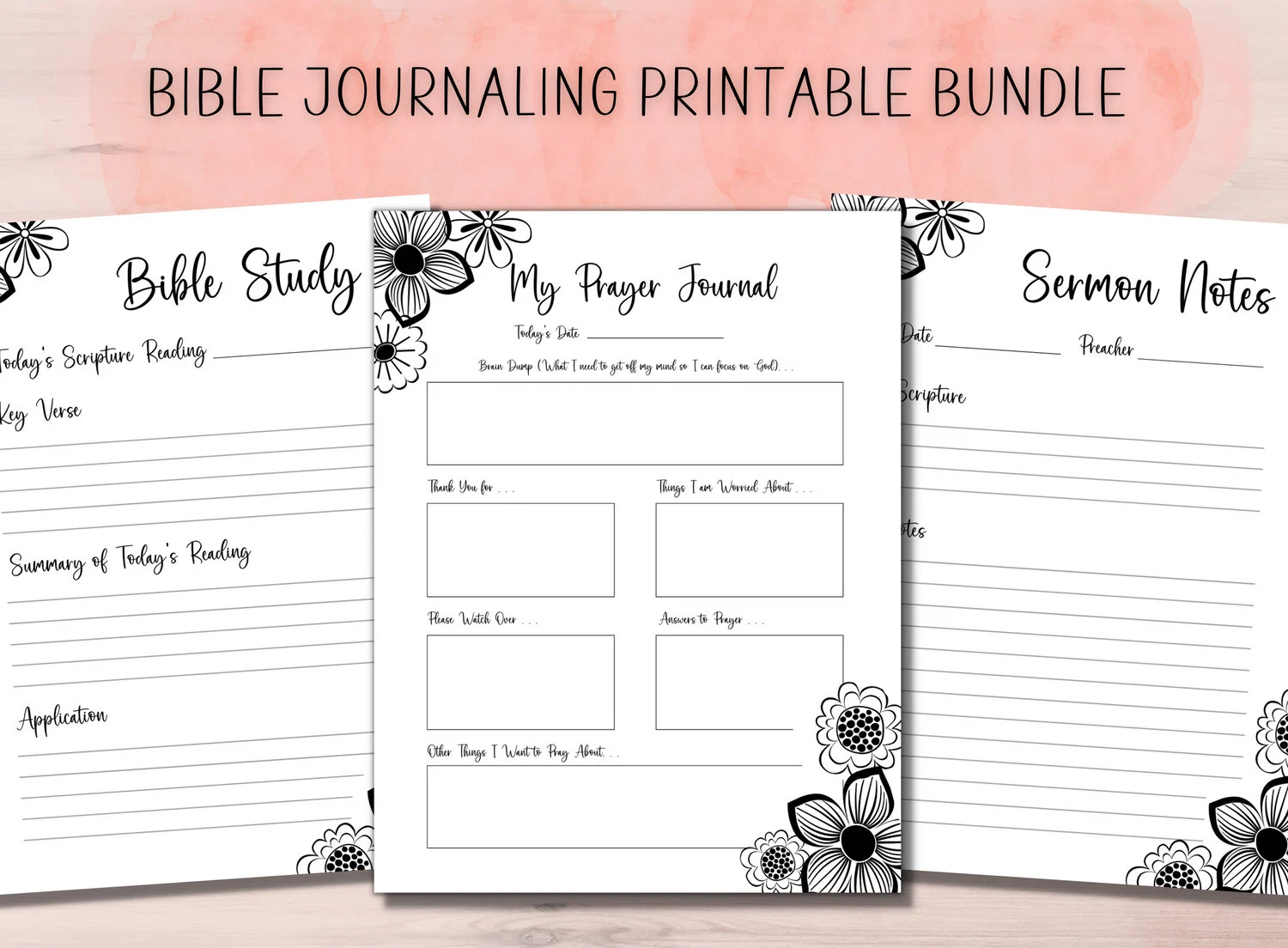 Bible Study Journal Printable Bible Journaling For Women Daily 