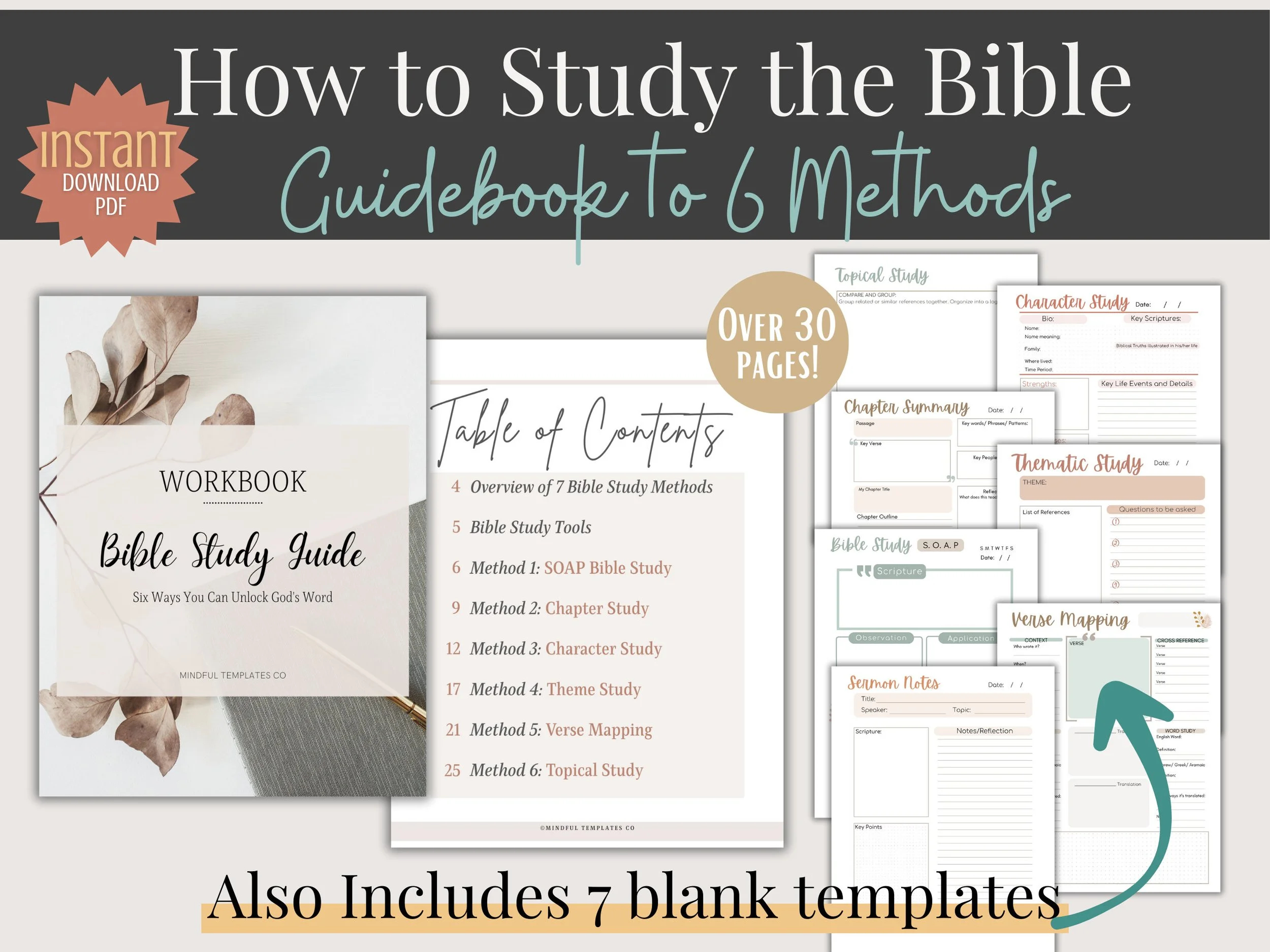 Bible Study Mindful Template Digital And Printable Bible Study Template