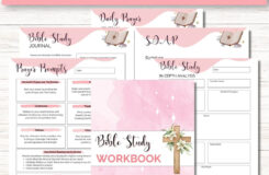 Bible Study Notebook Bible Study Printable Bible Study Guide Bible Planner 66 Page Bible Study Guide Leather