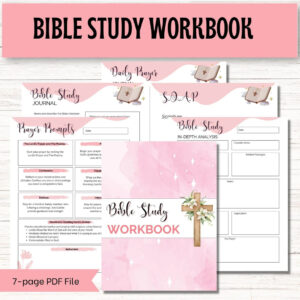 Bible Study Notebook Bible Study Printable Bible Study Guide Bible Planner 66 Page Bible Study Guide Leather