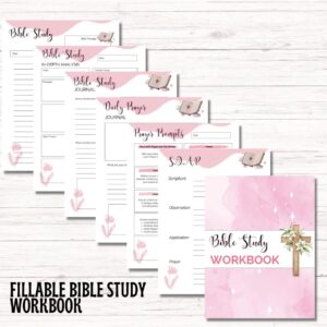 Bible Study Notebook Bible Study Printable Bible Study Guide Bible Planner 66 Page Bible Study Guide Leather