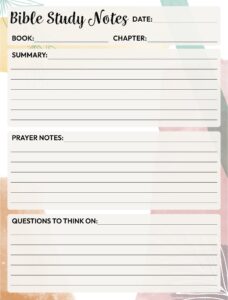 Bible Study Notes 10 Free PDF Printables Printablee