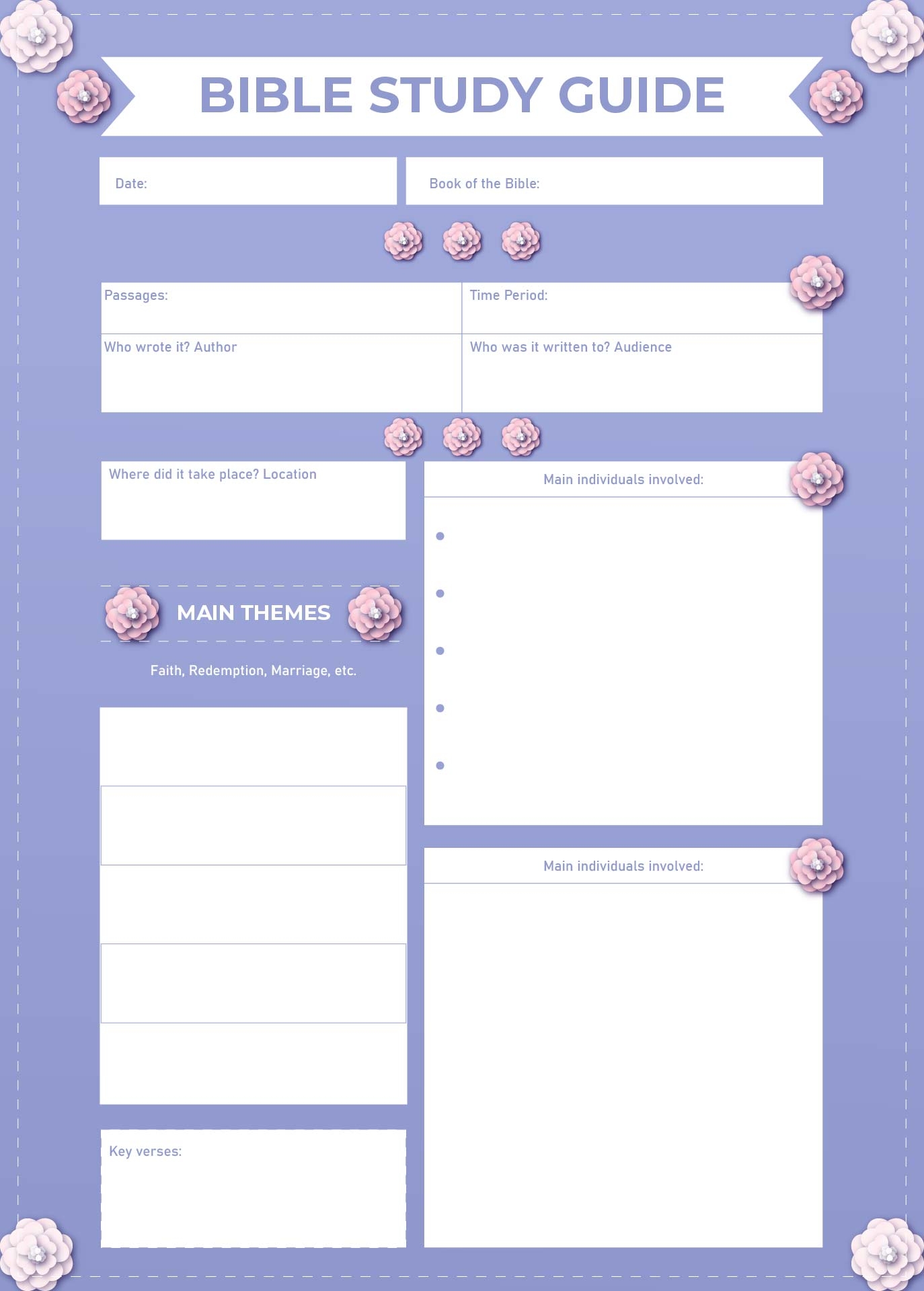Printable Individual Bible Study Lessons