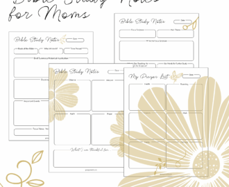 Bible Study Notes And Prayer Printables For Moms