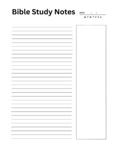 Bible Study Notes Side Notes Black And White Sleek Bible Study Worksheet Printable Bible Study Resource Easy To Use In Bible Study Etsy