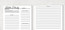 Bible Study Notes Template Printable Bible Study Journal Pages Christian Notes Planner US Letter Size A4 And A5 Etsy
