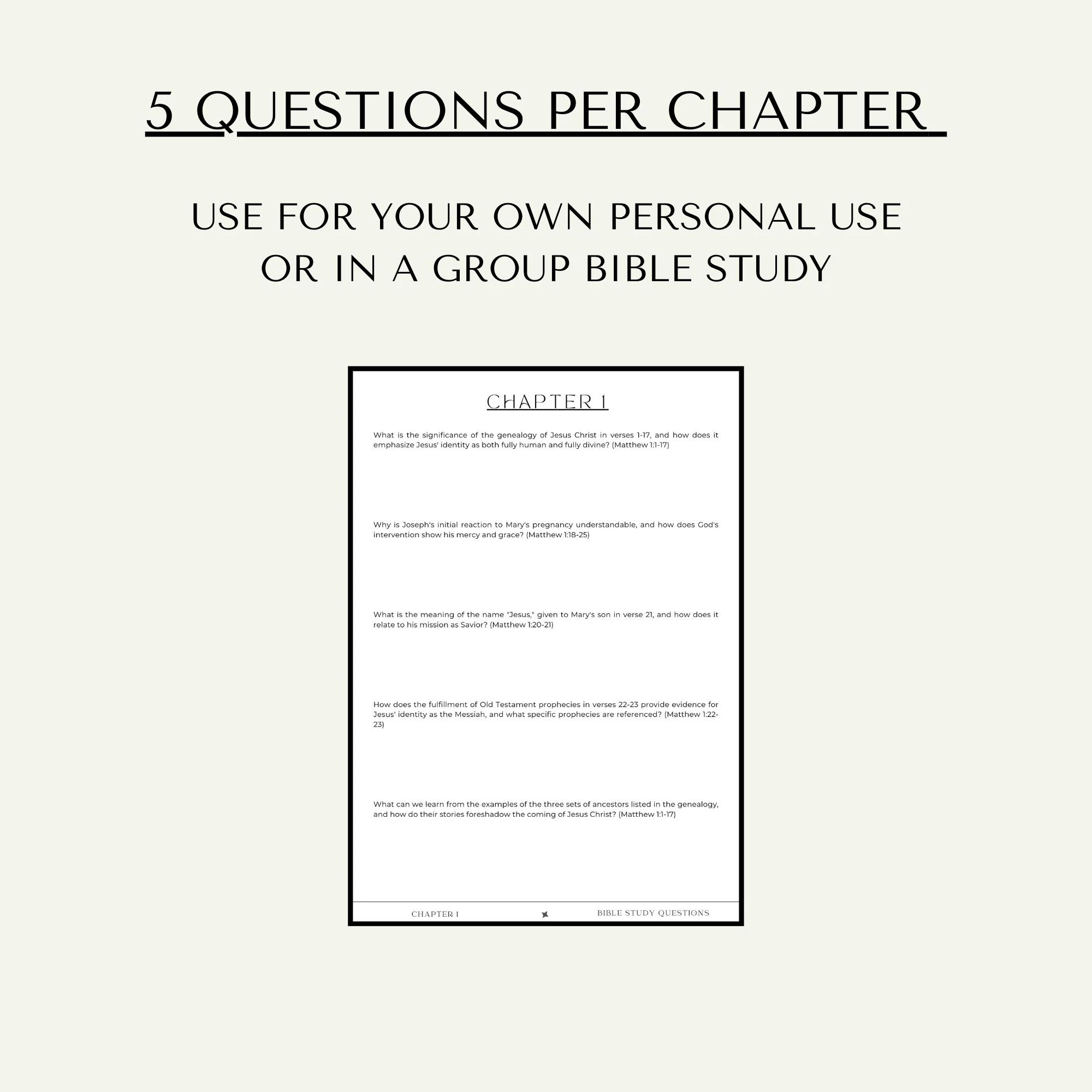 Printable Bible Study Matthew 5 Study Guide