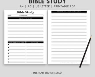 Bible Study Planner Inserts Printable Sacred Originals