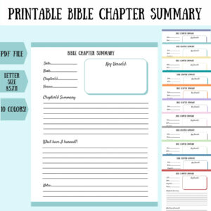 bible study planner printable bible chapter summary print at home bible journal pages bible study pages faith journal etsy
