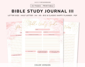 Bible Study Planner Template Planner Printable Prayer Journal Christian Planner Bible Study Journal Bible Journal Happy Planner Etsy